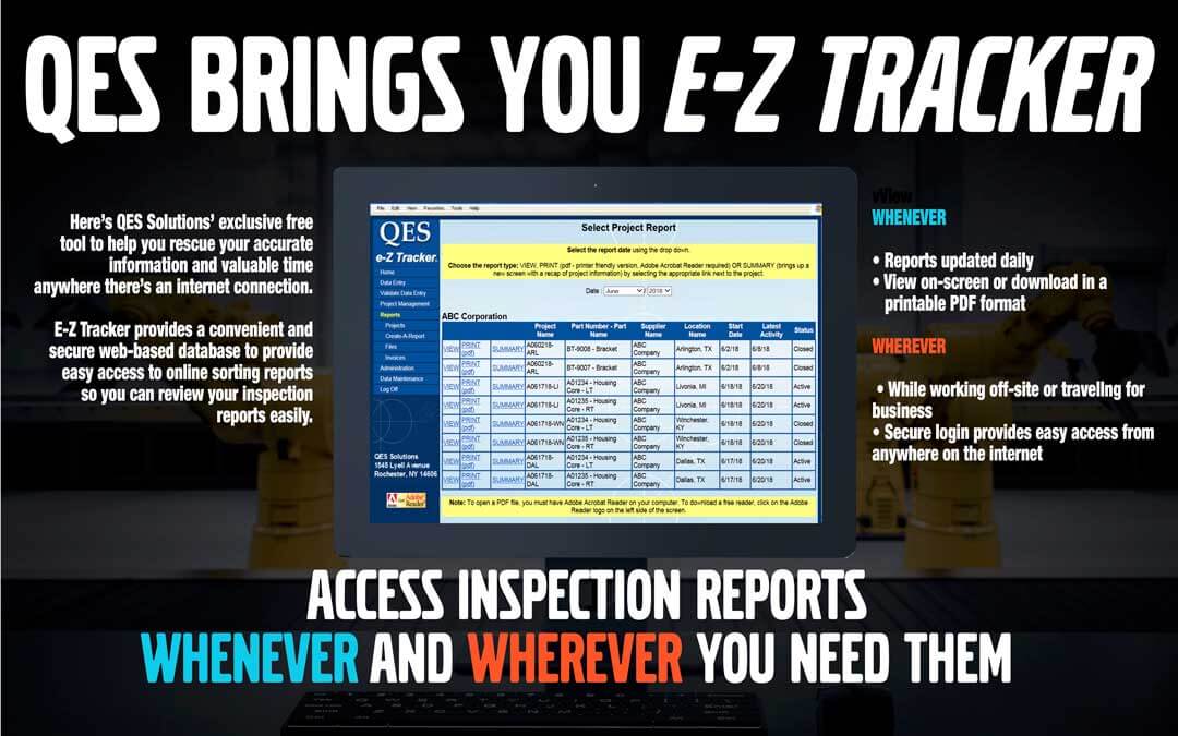 E-Z Tracker spreadsheet solutions, QES Solutions, Rochester NY